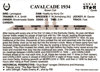 1991 Horse Star Kentucky Derby #60 Cavalcade Back